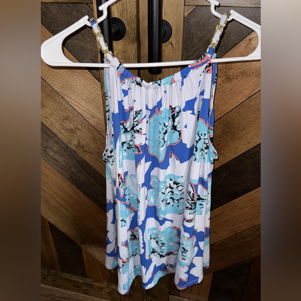 Kaari Blue Relaxed Pleated Camisole Top